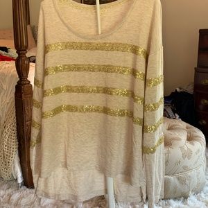 Copper key sequined pullover. Never‎ worn